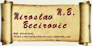 Miroslav Bećirović vizit kartica